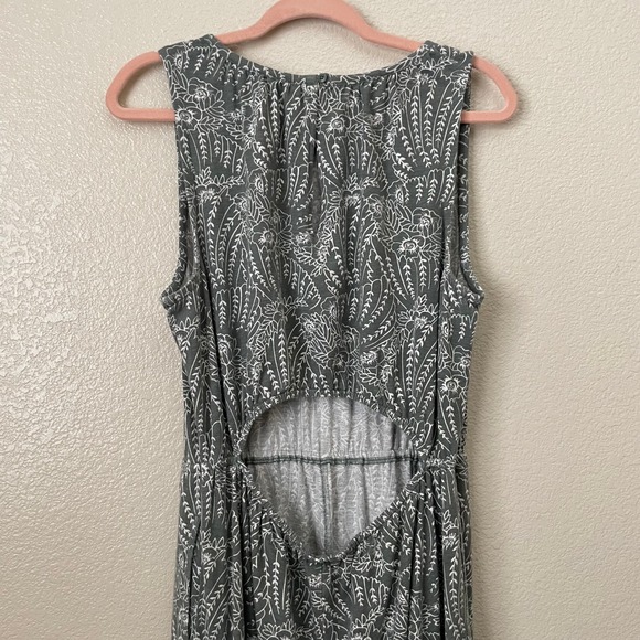 Pact Jumpsuit Womens Large Green Floral Jersey Knit Organic Cotton Straight Leg - Picture 8 of 12